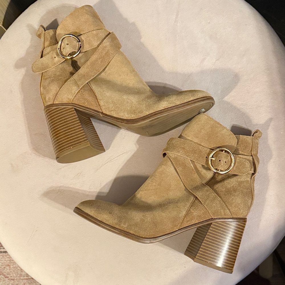Tan Nine West Stylish Ankle Booties for Women 8.5